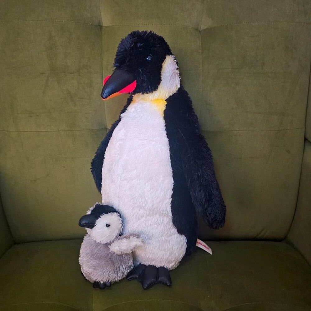 Aurora World Emperor Penguin Mom & Baby Plush 12" Wild Life Collection
